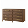 Cassettiera 160 x 45 x 95 cm in legno marrone con piano chiaro - stile classico per camera