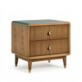 Comodino 50 x 40 x 60 cm in legno marrone e verde con 2 cassetti stile moderno
