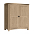 Armadio 120 x 60 x 190 cm in legno rovere chiaro a 2 ante stile rustico