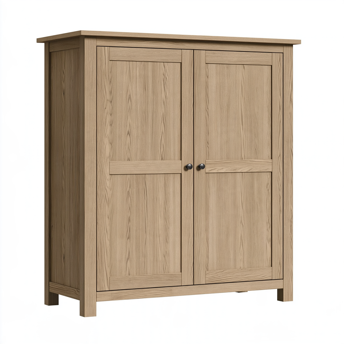 Armadio 120 x 60 x 190 cm in legno rovere chiaro a 2 ante stile rustico