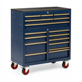 Carrello portautensili 77 x 46 x 97 cm in acciaio blu con 15 cassetti e ruote