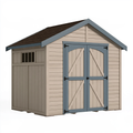 Capanno da giardino 192 x 126 x 185 cm in resina beige e blu con doppia porta